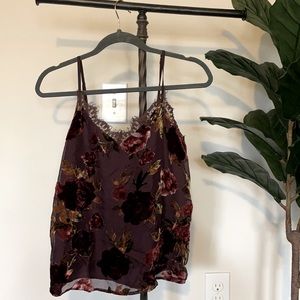 Velvet floral tank